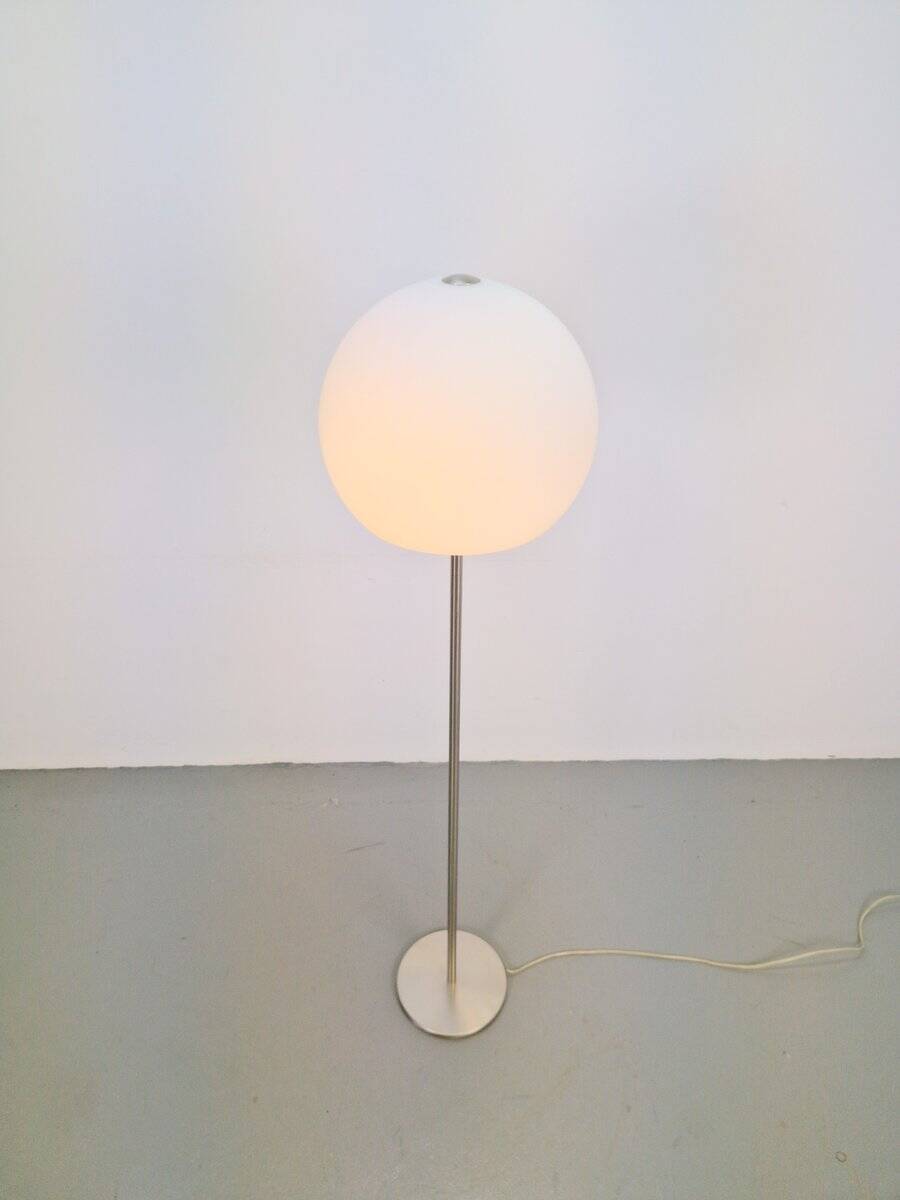 Vintage Opaline Glass Globe Floor Lamp from Hufnagel Leuchten, Germany, 1970s