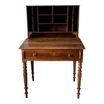 Walnut sloped sorting desk