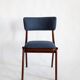 Bumerang Chair Mid-Century Modern, Navy Check Wool, Poland, 1960s