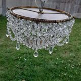 Bronze ceiling chandelier with crystal grapevines diam 30 cm