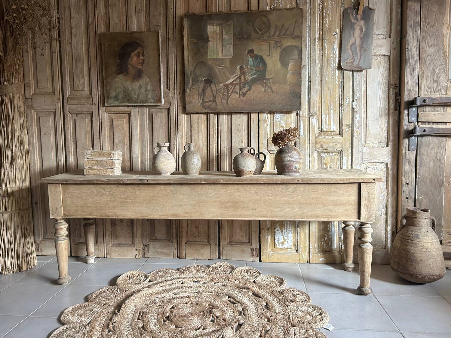 Ancienne table à cruche , console