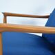 Scandinavian armchair designer E.Homa, refubrished, 1960s, navy blue velvet