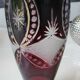 Vase en cristal de Bohème/Boho tchèque, Rouge bordeaux, vintage