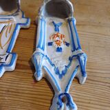 2 19th century earthenware holy water stoups