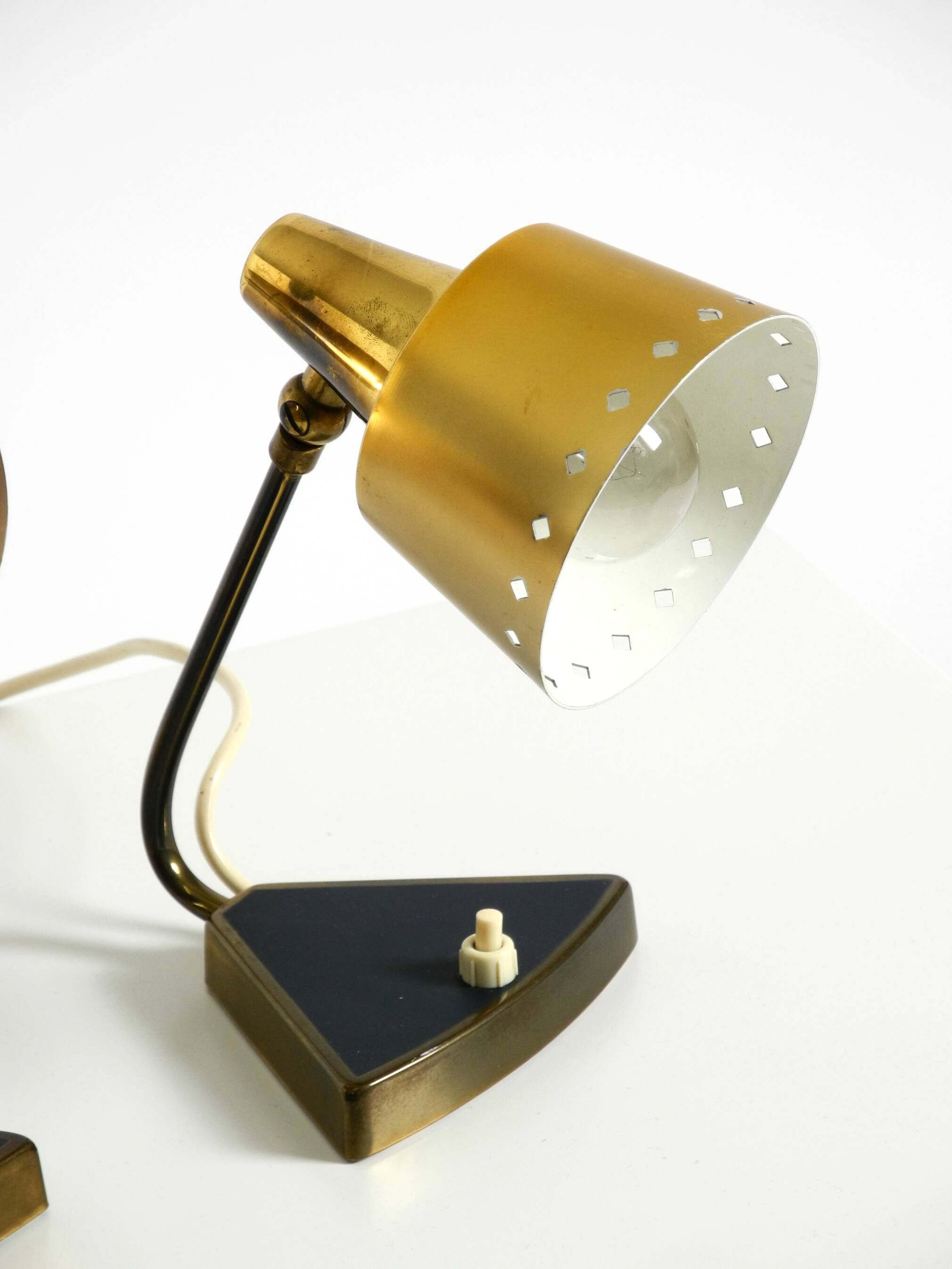 Two beautiful rare Mid Century Modern brass table lamps
