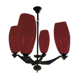 Lustre en verre de Murano rouge