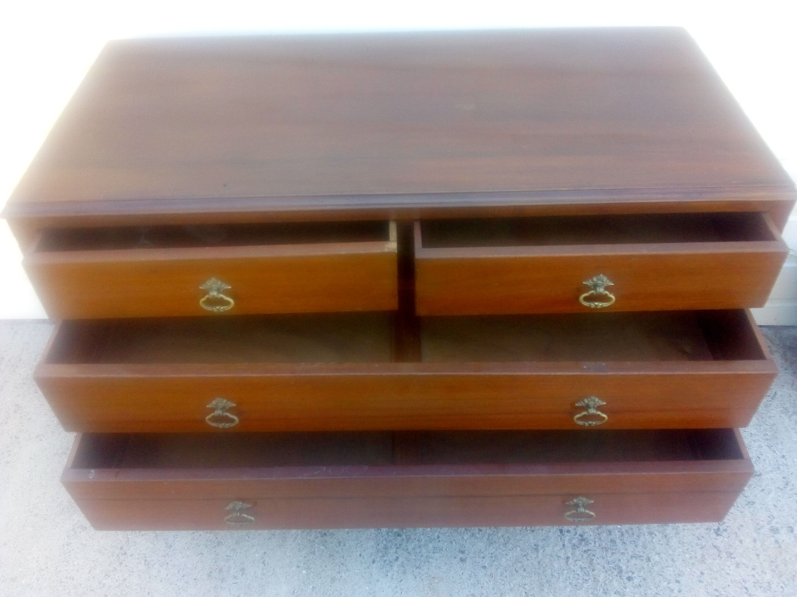 English chest of drawers in massive mahogany