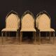 Six chaises italiennes en métal doré