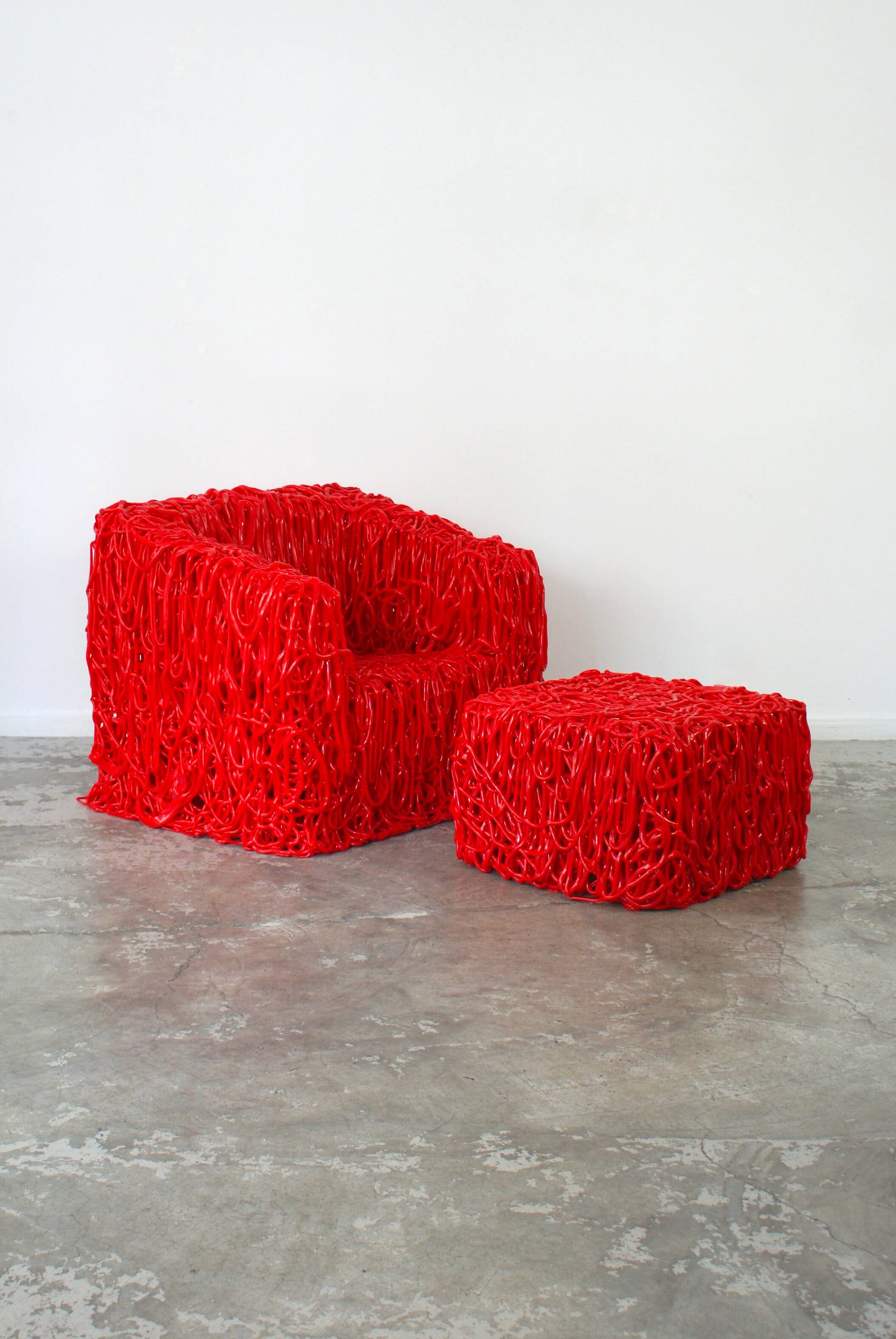Senzafine armchair and pouf by Gaetano Pesce