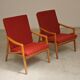 Pair of Jiri Jiroutek red armchairs by Intérier Praha
