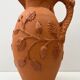 Vase Cruche en terre cuite vintage avec ornement végétale