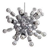 Chandelier Sputnik étonnant des années 1970 par Goffredo Reggiani en chrome. Fabriqué i