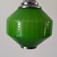 Green glass ceiling light with chrome frame, 1960s, Germany