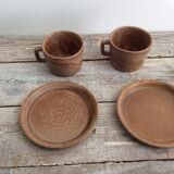 Série de 2 tasses à café en grès