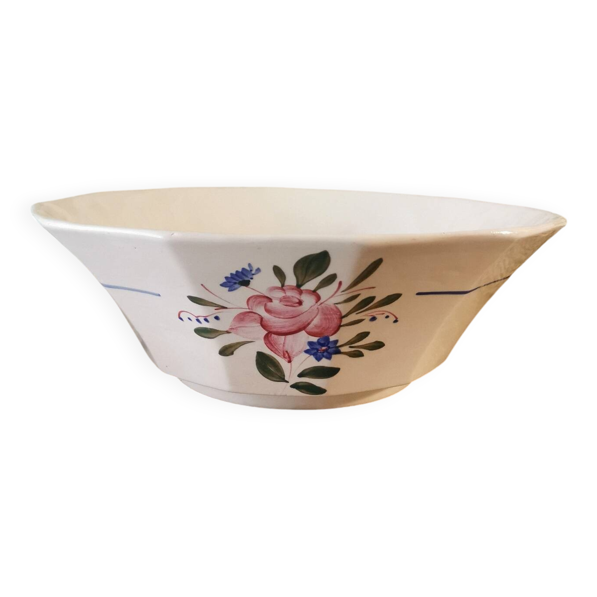 Digoin Sarreguemines pink salad bowl