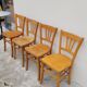 Série de 4 chaises de bistrot restaurant ancienne 1950