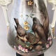Pair of paris porcelain vases with bird decorations