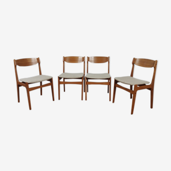 Set de 4 chaises scandinaves en teck Danemark années 60