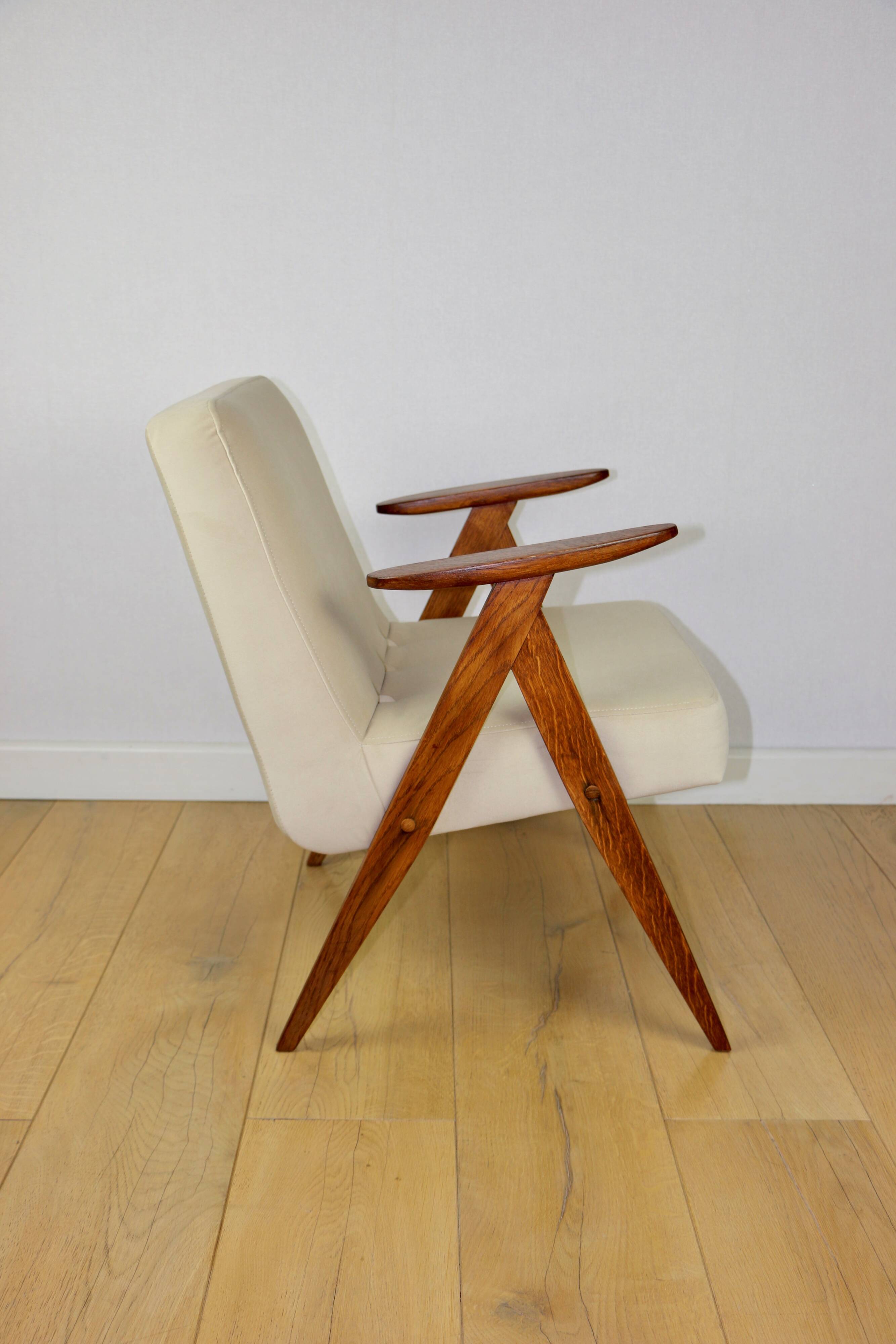 Chierowski 366 armchair, 1970s, beige, dark oak
