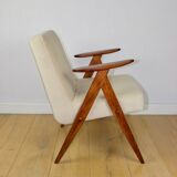 Chierowski 366 armchair, 1970s, beige, dark oak