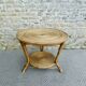 Rattan coffee table, tripod, with double top, 1960s
