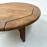 Table basse vintage de style brutaliste danois en chêne, années 1960