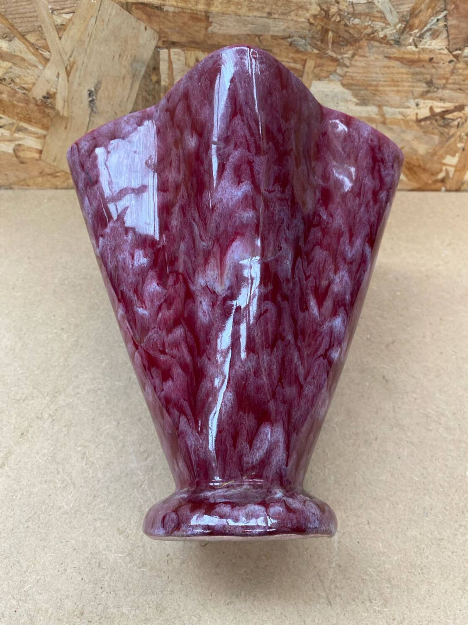 Antique Vase Corolle J. GUET Ceramic Pink Speckled Vintage