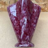 Ancien vase corolle j. guet céramique rose moucheté vintage