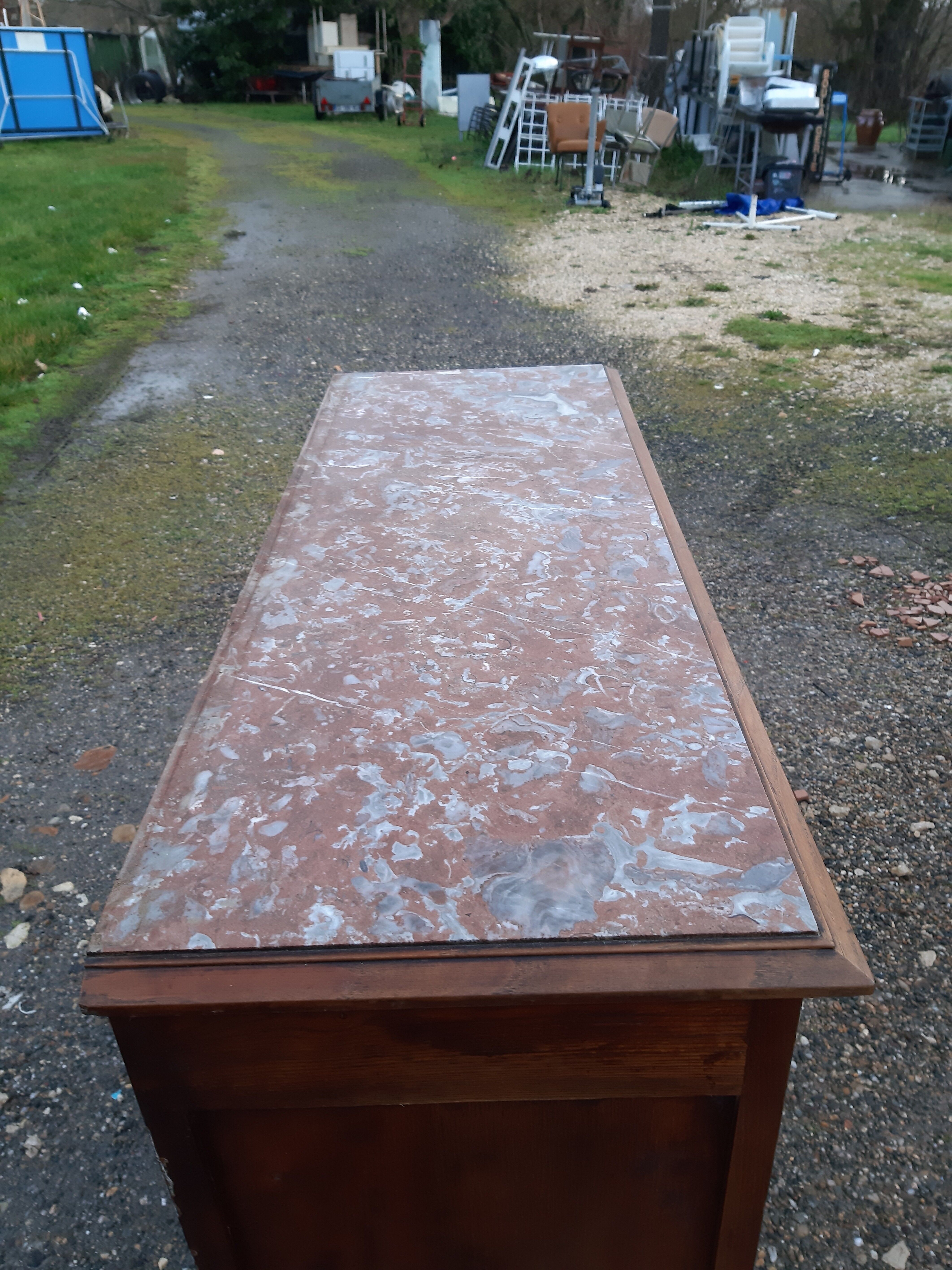 Buffet 1900 in oak and marble top