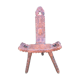 Brutalist tripod chair of conquistadors in fir and leather