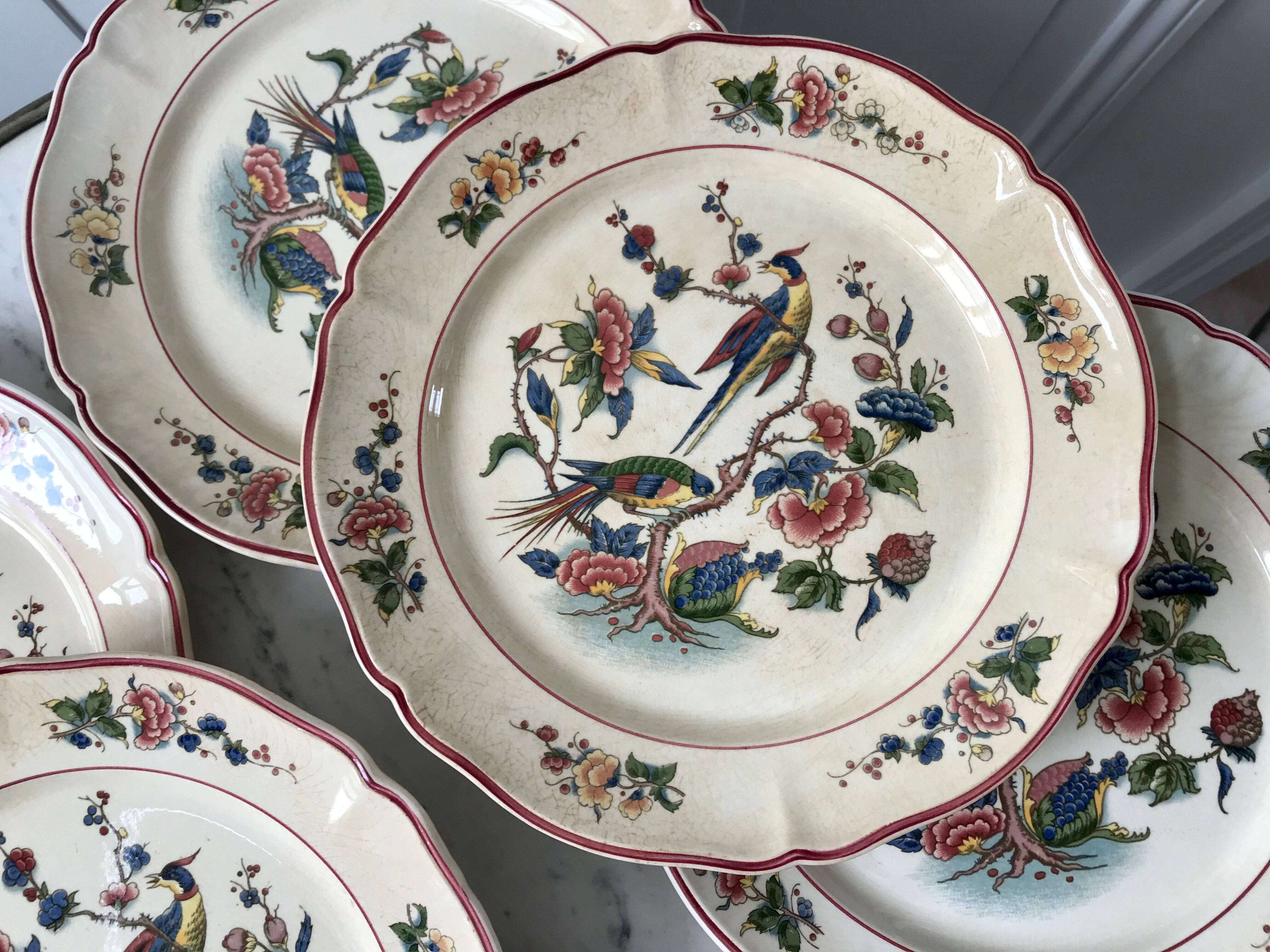 Set of 7 flat plates Villeroy & Boch model Phoenix years 50-60