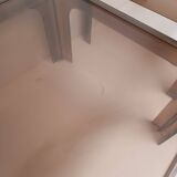 Pair of vintage 70s smoked plexiglass coffee tables by Prisunic