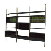Library shelves in lacquer and brass by Roche Bobois 1970 s