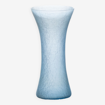 Vase vintage en verre craquelé