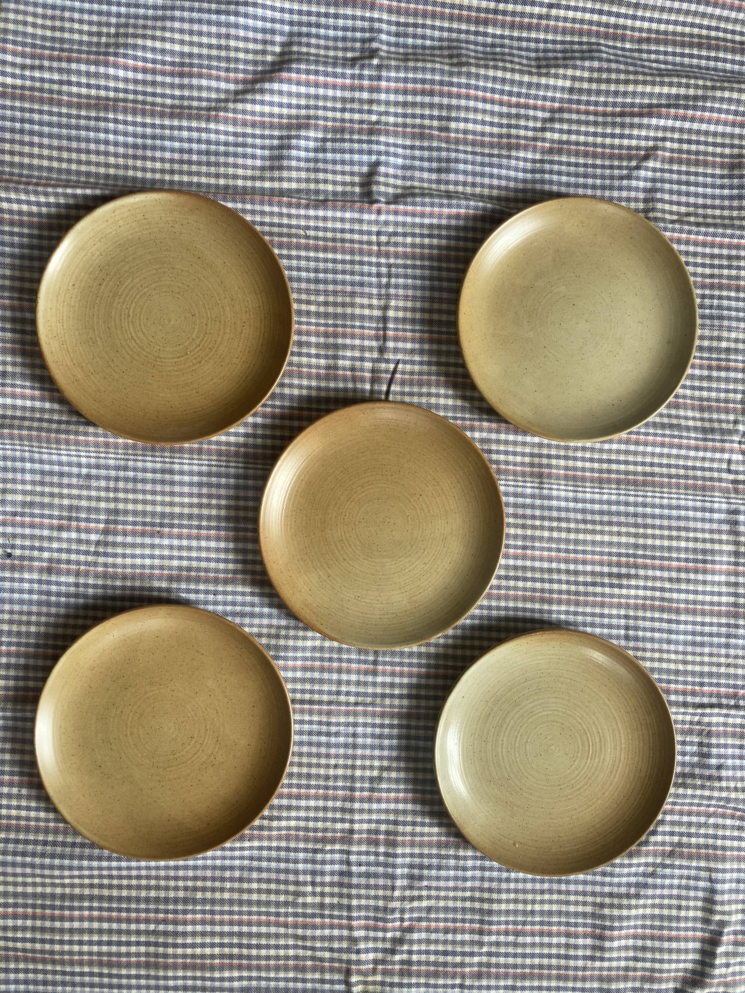 5 stoneware dessert plates from CNP village