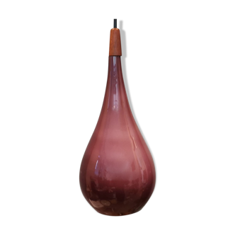Glass lamp in aubergine color from the Danish Holmegaard glassworks