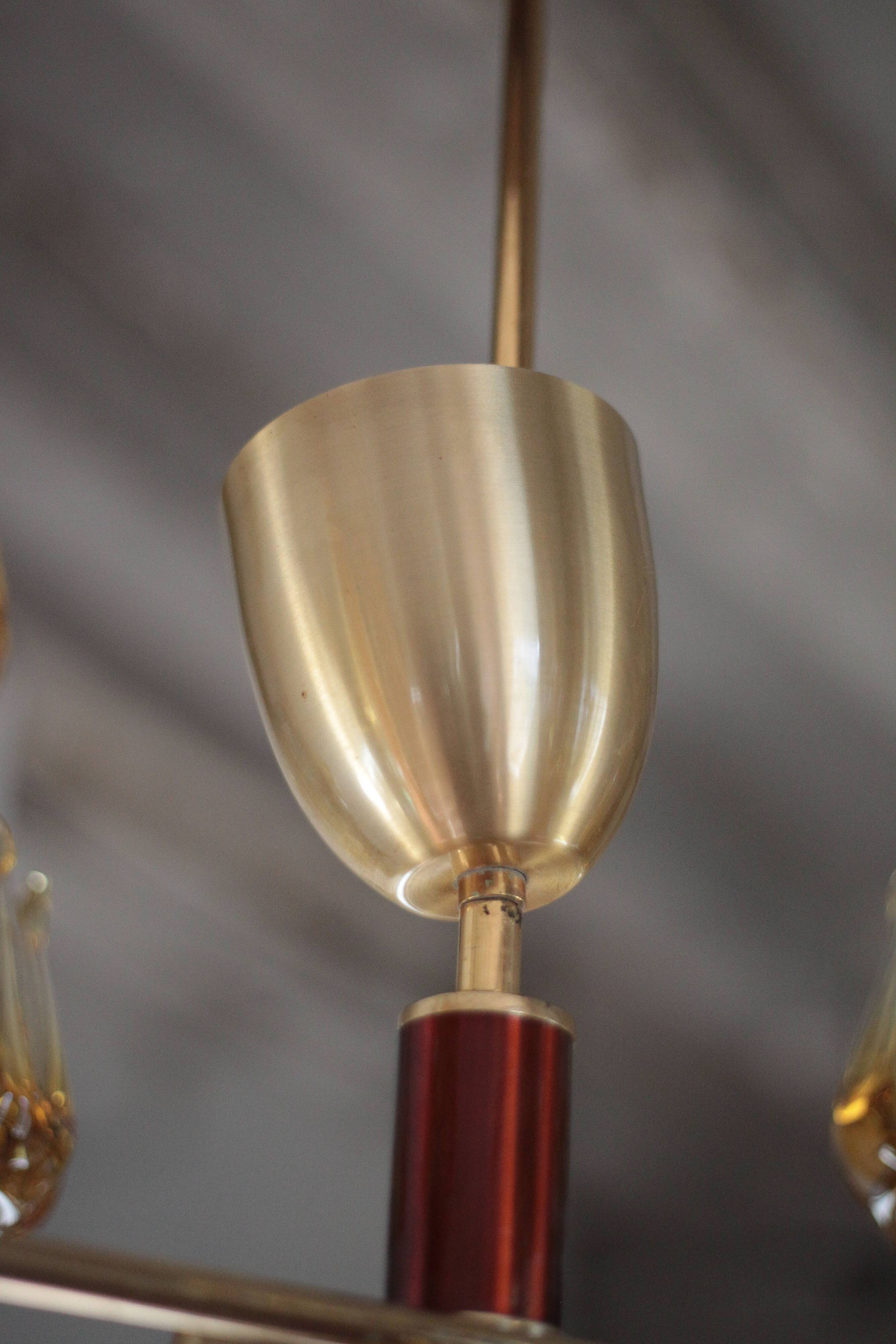 Vintage pendant light, Oberglass Austria glass pendant light, Murano style