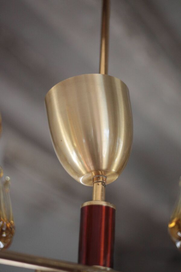 Suspension vintage, suspension verre Oberglass Autriche, Murano style