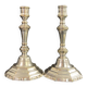 Pair of 18th century Regency candlesticks in silvered bronze