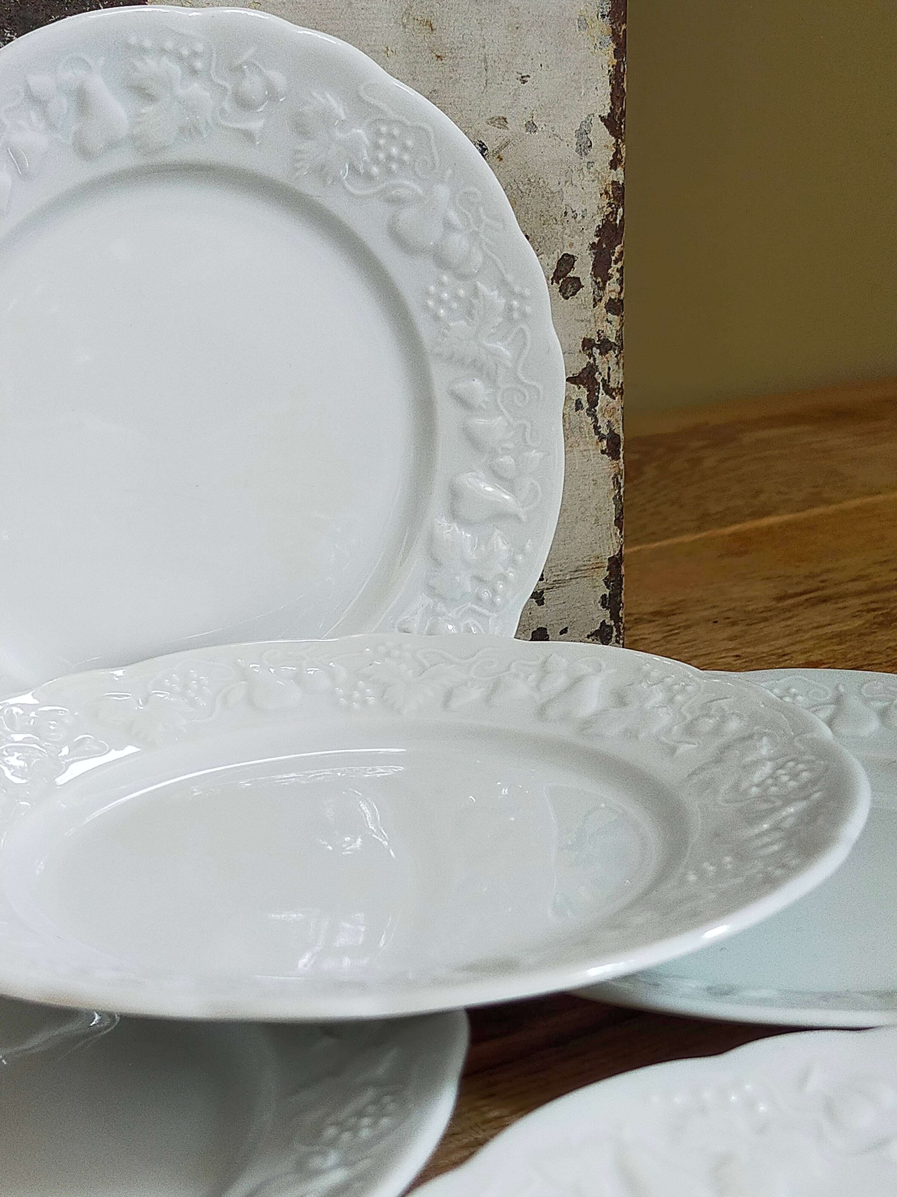 Six vintage Philippe Deshoulières Limoges California porcelain bread plates