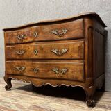 Curved Louis XV period chest of drawers in solid elm mid-18th century