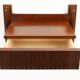 Mid-century Wall-mounted console in wood with brass details, Italy 1960s