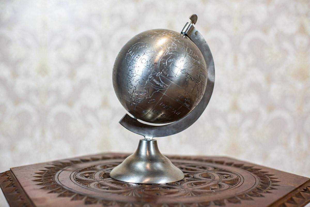 Vintage Decorative Metal Globe, 1950s