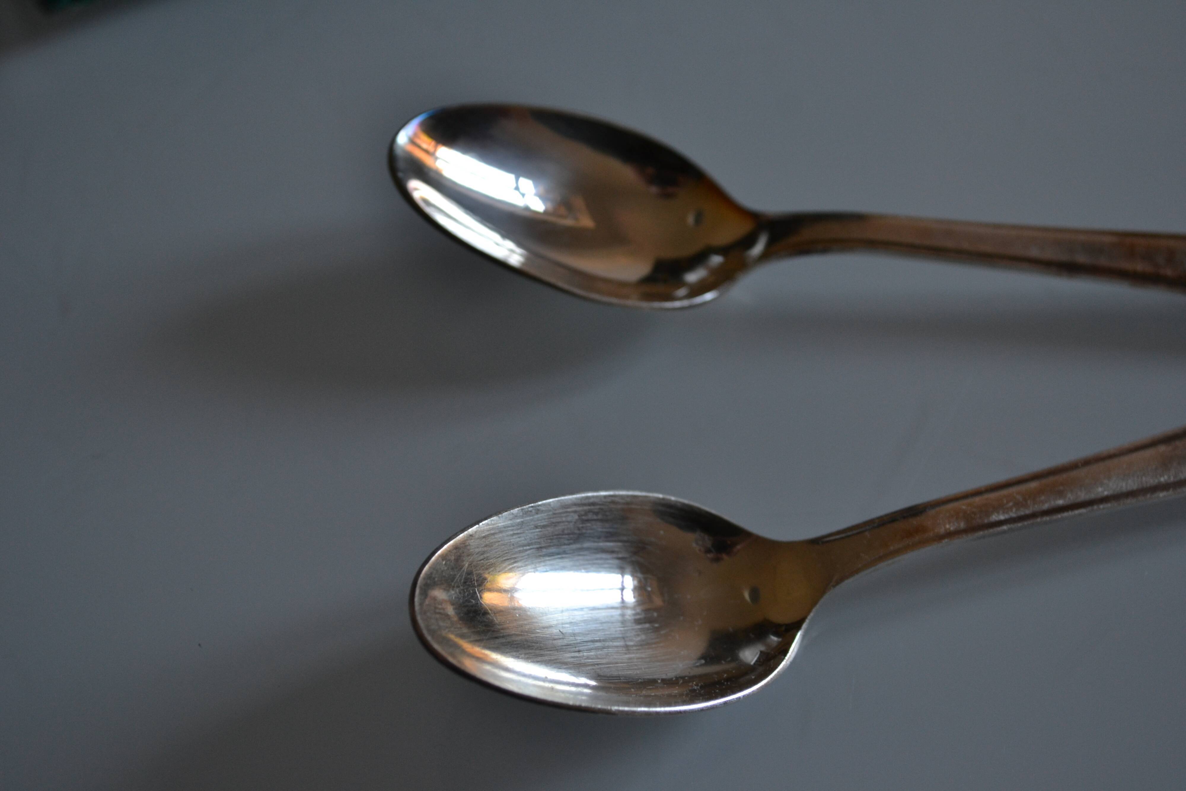 12 small spoons metal silver art deco