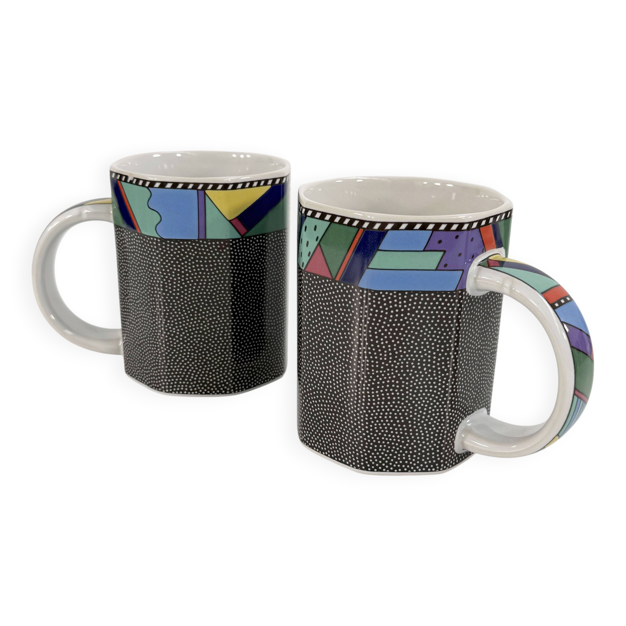 Paire de tasses Scenario Metropol de Barbara Brenner pour Rosenthal, 1990