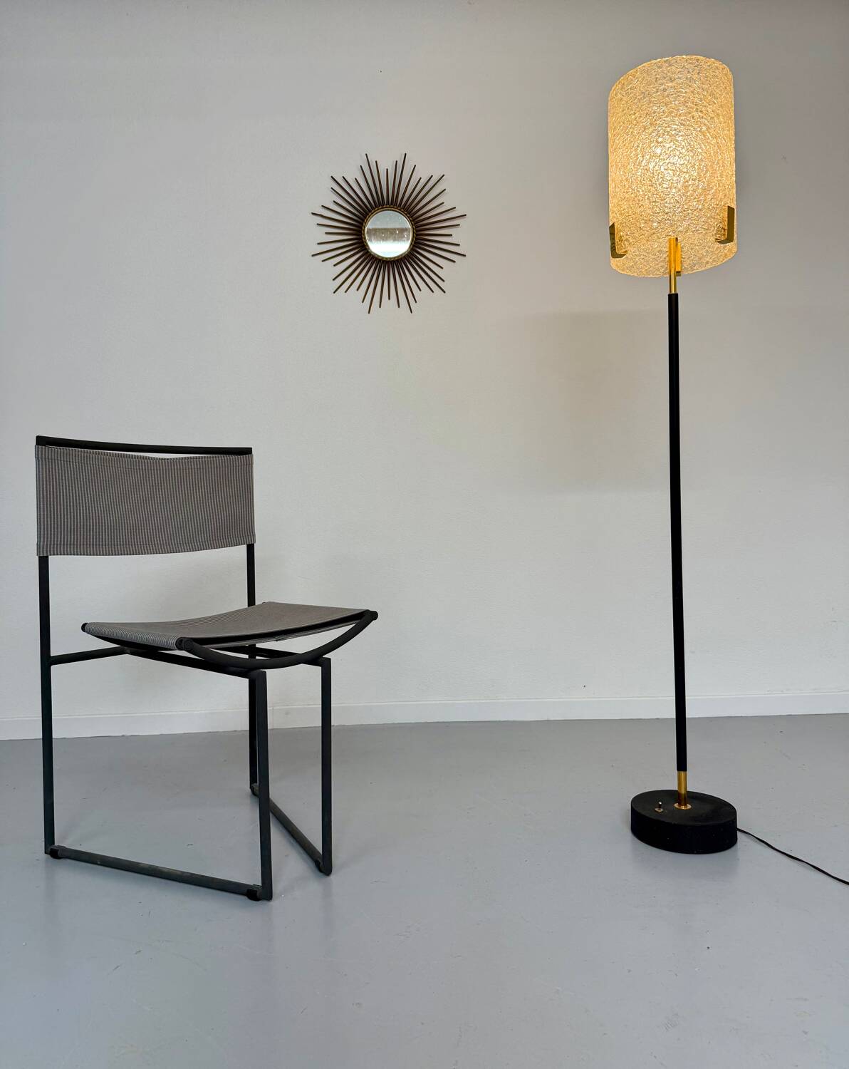 Old metal and persplex floor lamp, French design, vintage 60s