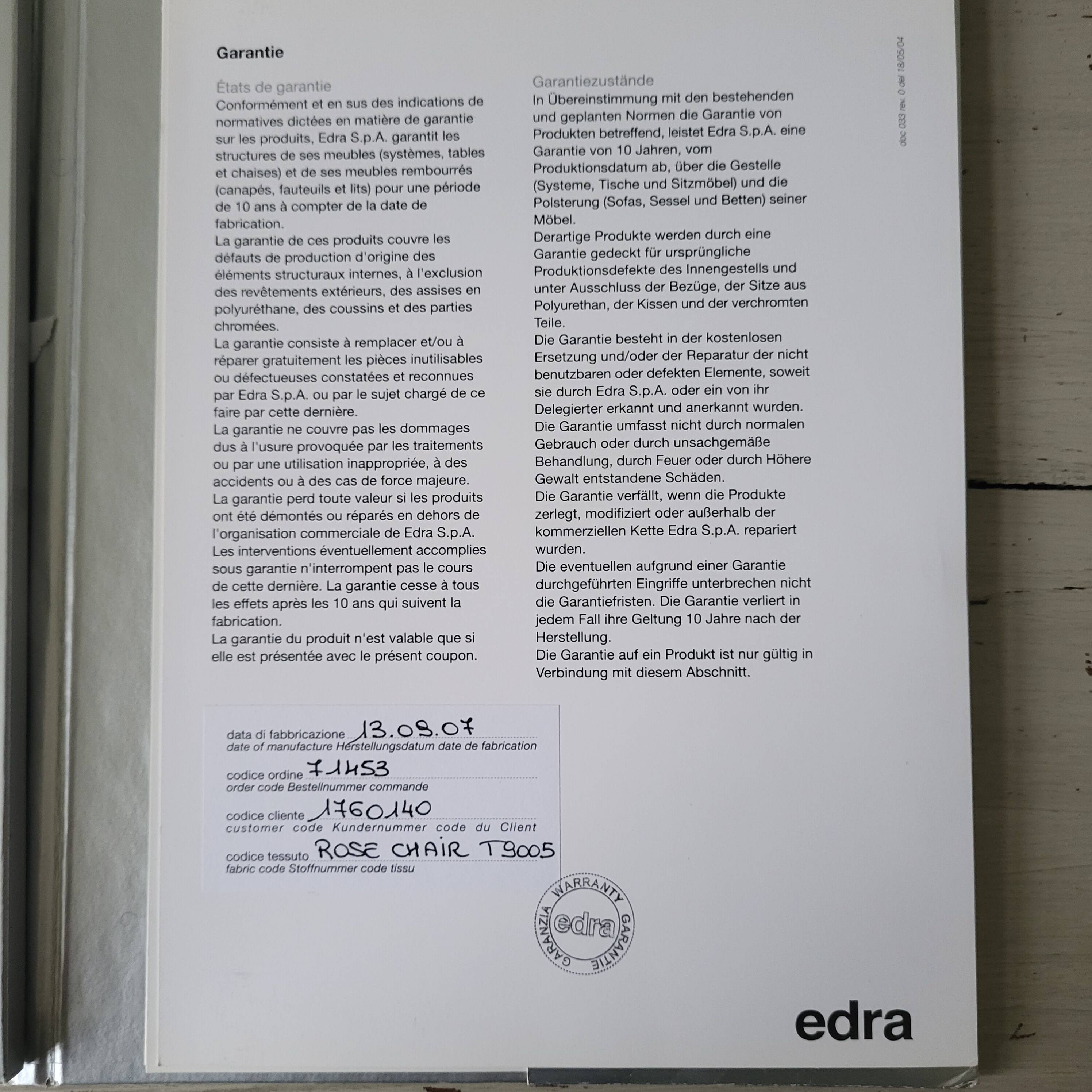 "Rose Chair" armchair, Masanori Umeda for Edra