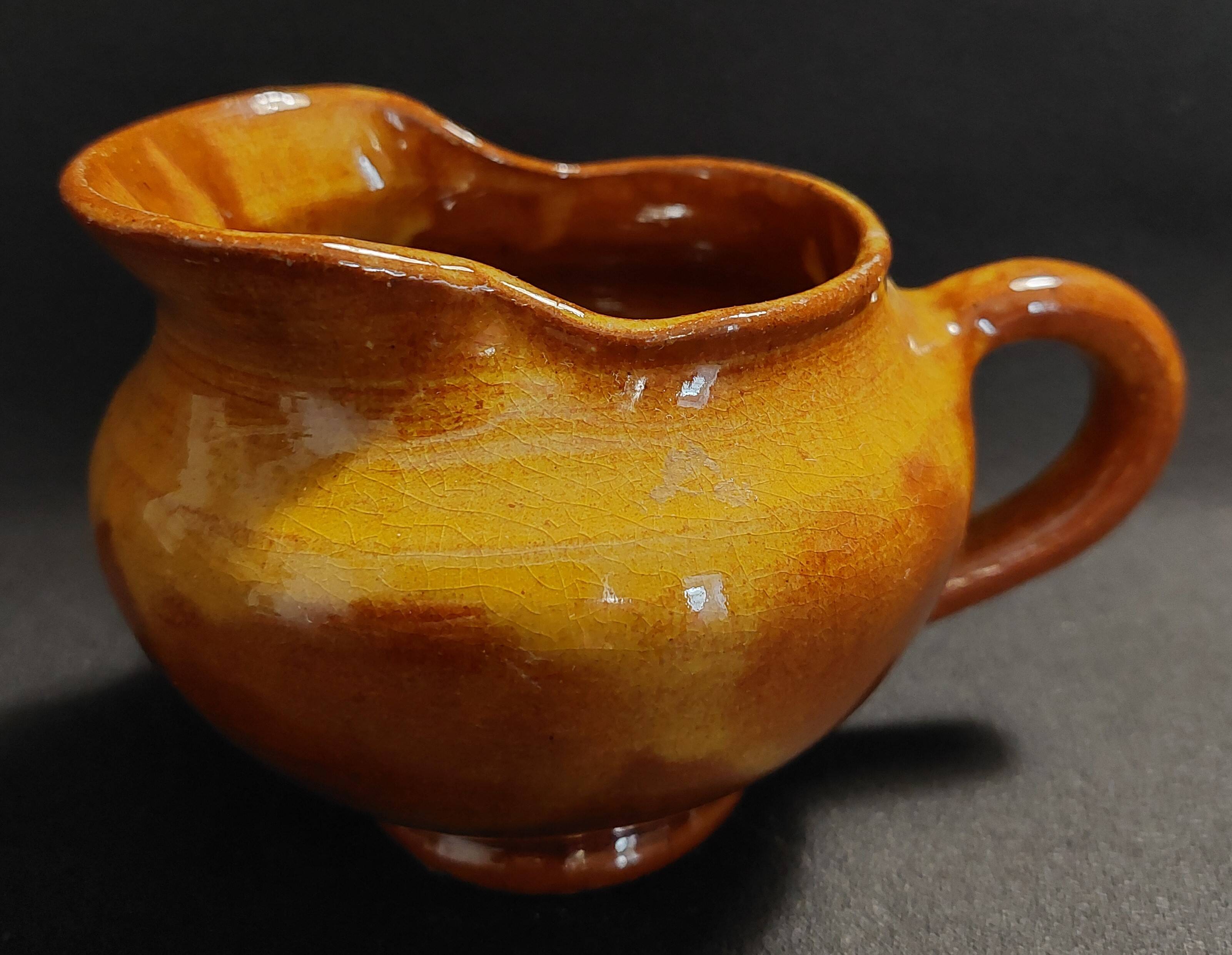 Pot à crème pichet terre cuite vernissée XXème