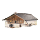 HST painting "Alpine chalet" Mountain 19th century