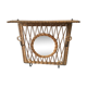 Coat hook and mirror in rattan